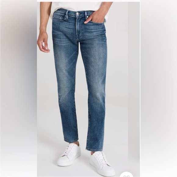 FRAME L’Homme Men’s Athletic Straight Leg Zip Fly Denim Jeans Size 32 - Picture 1 of 6